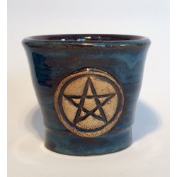 Blue Glazed Pot with Pentagram Wyn Abbot Blue Glazed Pot with Pentagram Wyn Abbot